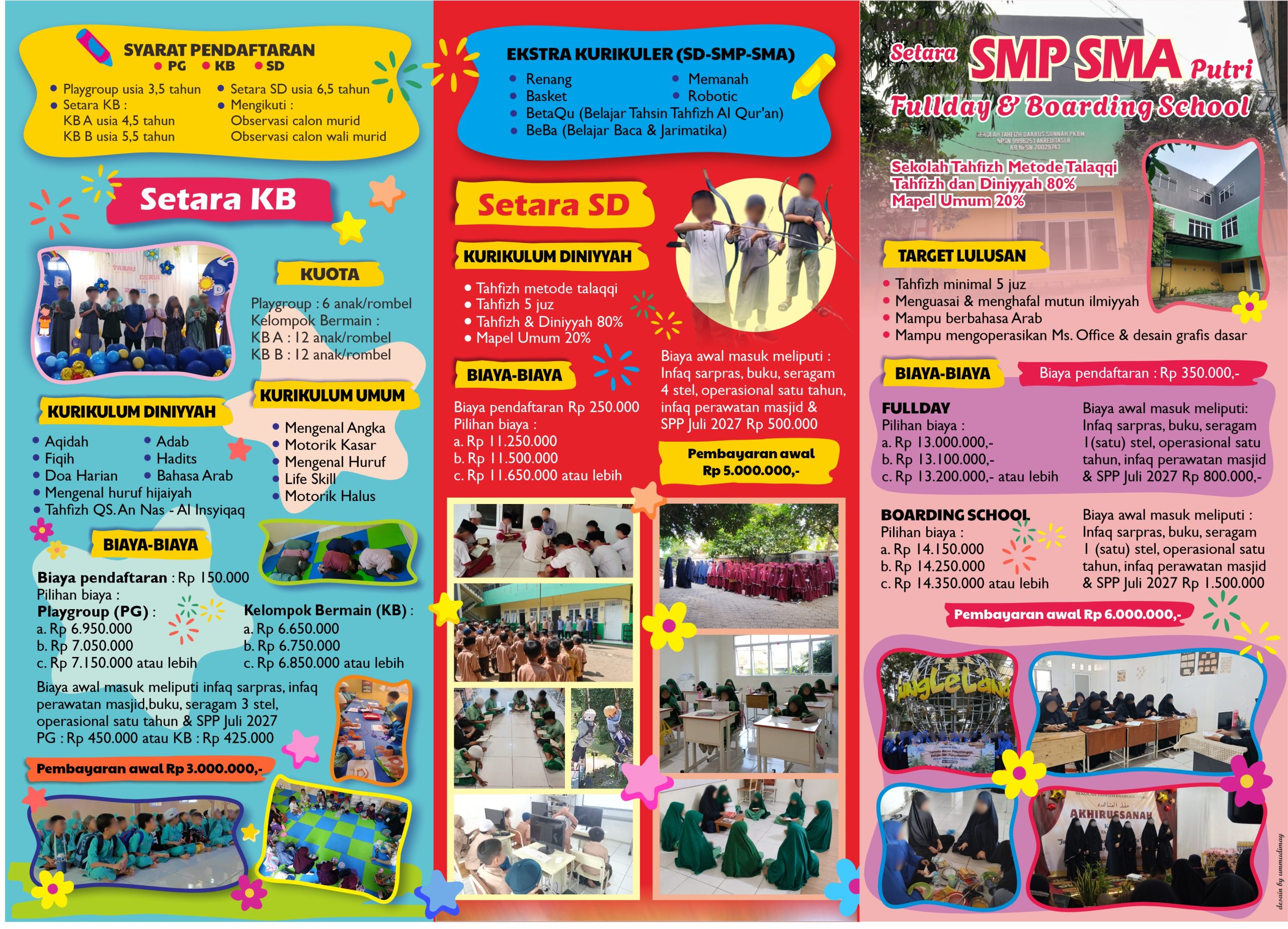 Brosur SPMB Sekolah Tahfizh Daarus Sunnah - Tampak Belakang